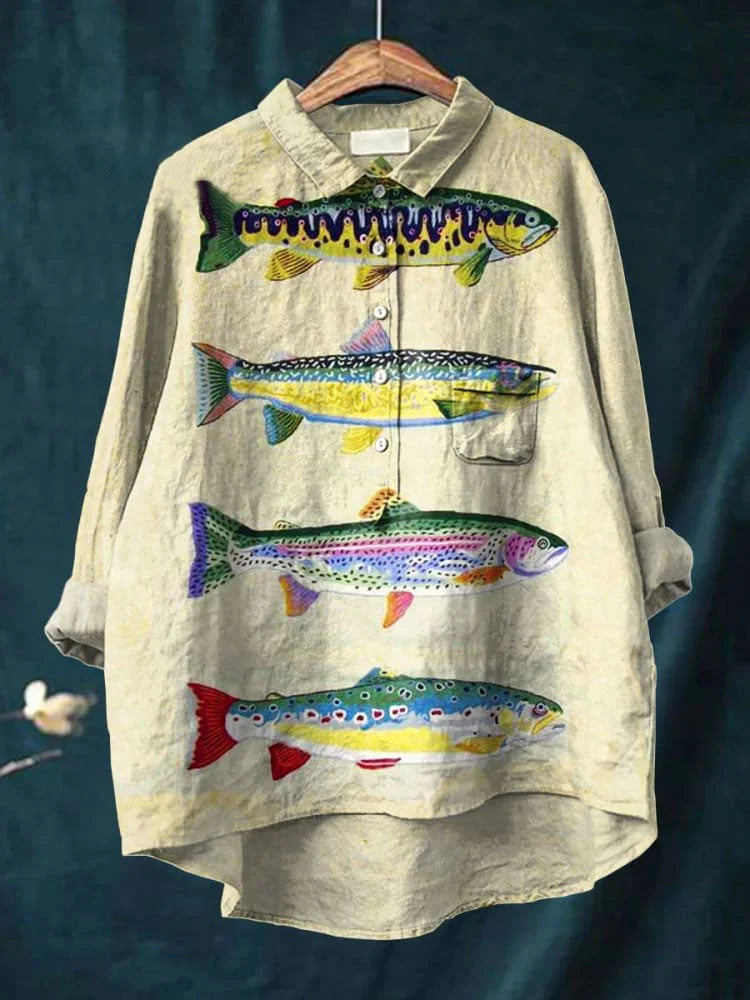 魚アートシャツ