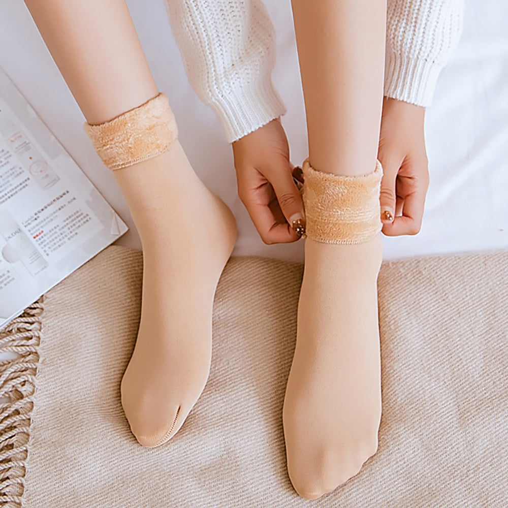 秋冬用の女性用厚手の暖かいコットンミディアムソックス