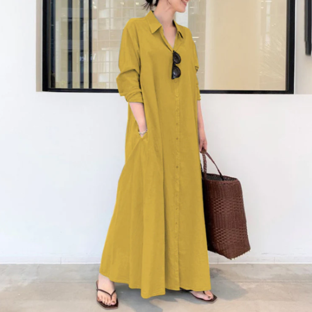 ロングラインシャツ マキシドレス