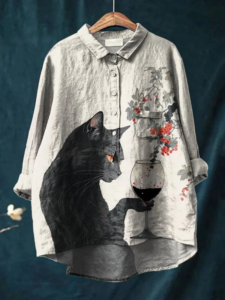 猫アートシャツ