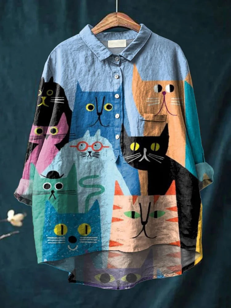 猫アートシャツ