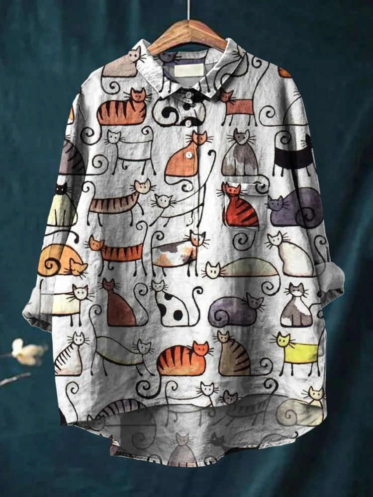猫アートシャツ