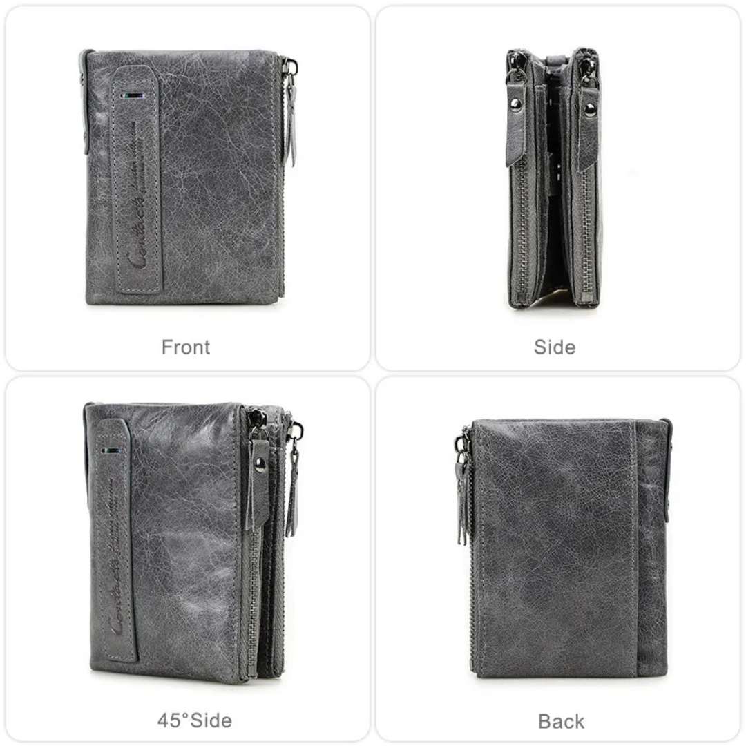ダブルジッパーのコンパクト財布 | 実用的でスタイリッシュ