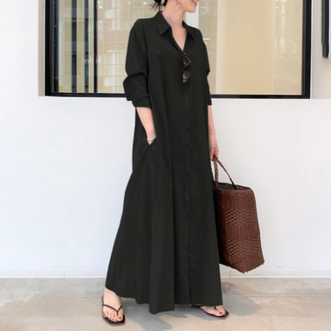 ロングラインシャツ マキシドレス